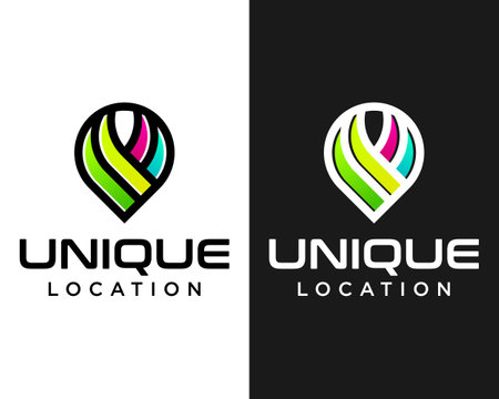 Transportation company gps map location icon logo design.のイラスト素材