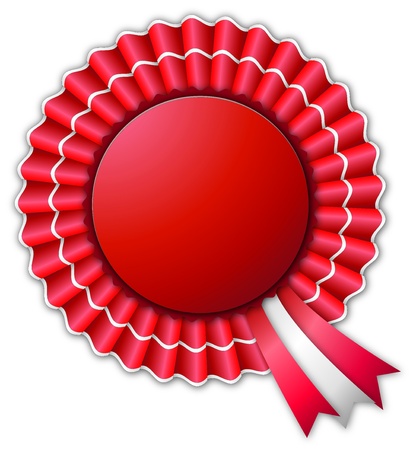 Red and white blank rosette isolated on whiteのイラスト素材