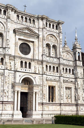 Italian monastery charterhouse, Certosa di Pavia, in Lombardy Italyの写真素材