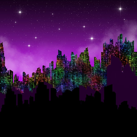 Cityscape night view.の写真素材