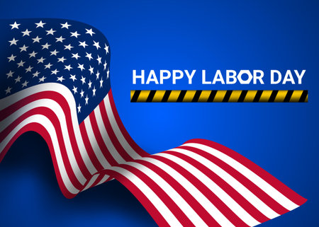 Happy Labor Day abstract background with waving 3D effect of USA flag. You can use this asset for...
