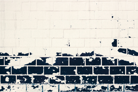 Brick wall background combined white and greenの写真素材