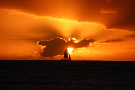 Sun and Yachtの写真素材