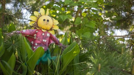 good Elf holding in the green gardenの写真素材