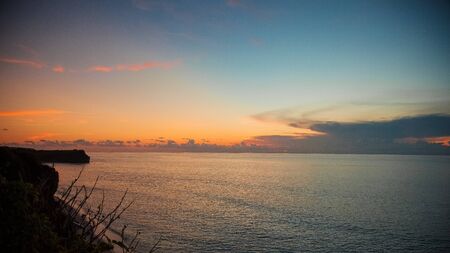 Sunset over sea From Big Island, Hawaii USA.の写真素材