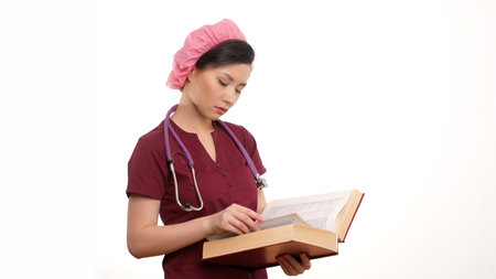 Nurse Student Education. Isolated on white backgroundの写真素材