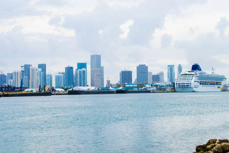 Downtown Miami from the coastのeditorial素材
