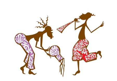 Cheerful dancing people 2のイラスト素材