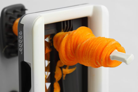 Carrot on a spiralizer machine