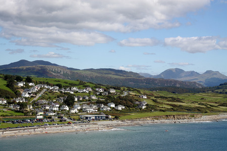 View of Criccieth in North Wales. United Kingdomの写真素材