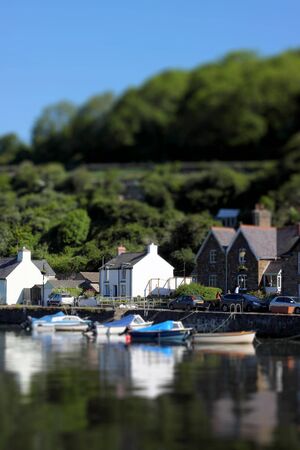 Fishguard harbour in Wales, United Kingdomの写真素材