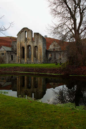 Remains of Valle Crucis Abbey near Llangollen,  Wales,  United Kingdomの写真素材
