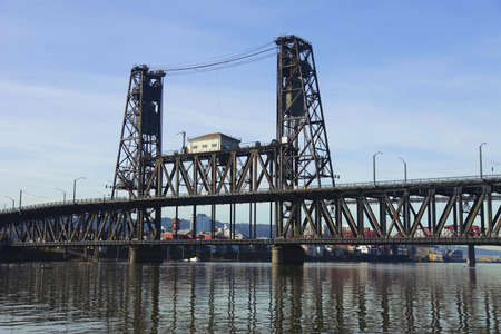 The steel bridge, Portland OR.の写真素材