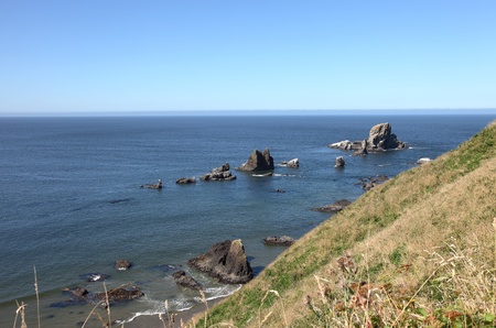 Oregon coast pacific northwest cliffs & beaches. の写真素材