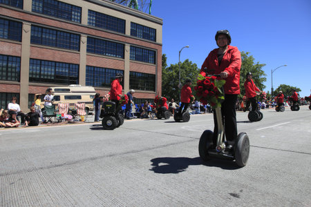 PORTLAND - JUNE 12  Rose Festival annual parade through downtown June 12, 2010 in Portland, Oregon ...