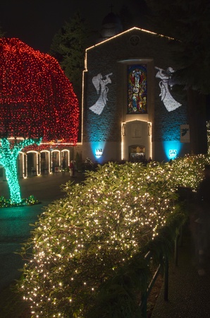 Festival of lights at the Grotto, Portland OR.のeditorial素材