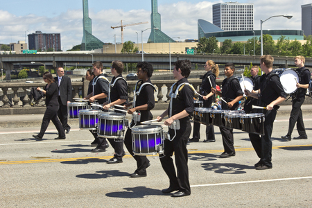 PORTLAND - JUNE 7  Rose Festival annual parade through downtown June 7, 2014のeditorial素材