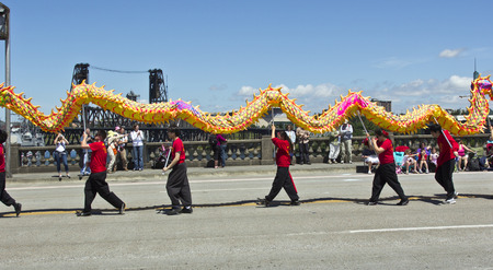 PORTLAND - JUNE 7  Rose Festival annual parade through downtown June 7, 2014のeditorial素材