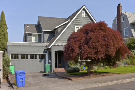 Residential homes on the west hills in Portland Oregon.のeditorial素材