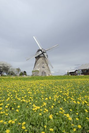 windmill which is waiting for the renewalの写真素材