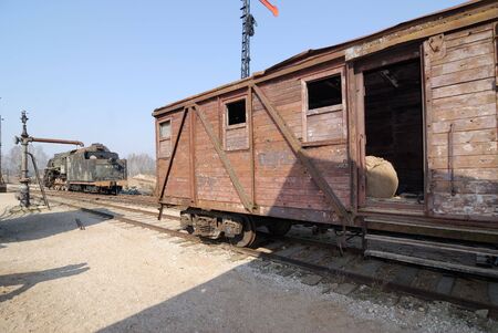 Retro Railroad Track In Museumの写真素材