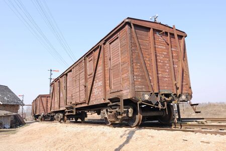 Retro Railroad Track in Museumの写真素材
