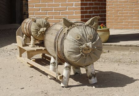 Decorations of pig of Natural stuffの写真素材
