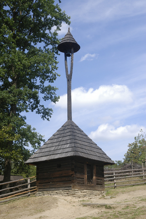 Belfry in open-air museum in Roznov, Czech Republicの写真素材