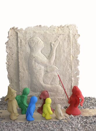 Plasticine puppet in Eexhibitionの写真素材