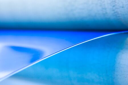 blue Plastic Roll for thermoform Machine  Close-upの写真素材