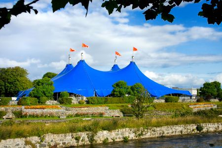 Traveling Circus On The Bank Of The Corrib Riverの写真素材