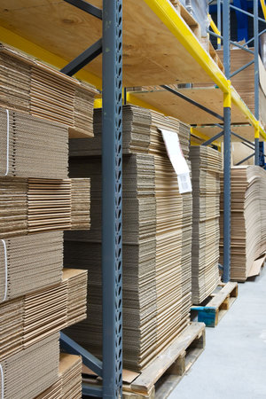 industrial Warehouse with cardboard