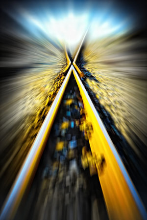 X-railway  and blured background illustration