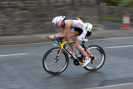 GALWAY - SEPTEMBER 4: Kenneth Heney (78) compete at first Edition of Galway Iron Man Triathlon on September 4, 2011 in Galway, Irelandのeditorial素材