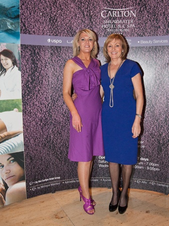 BALLINASLOE - DECEMBER 5: Sophia Weir, Carlton SPA Group and Mary Kennedy, RTE,  taking part at official Launch of Heather & Earth by C Spa in Carlton Shearwater Hotel on December 5, 2011 in Ballinasloe, Ireland.のeditorial素材
