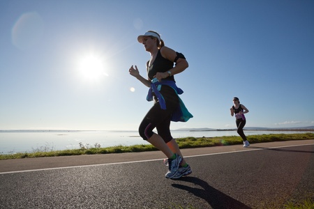 GALWAY, IRELAND - OCTOBER 6: Unidentified athletes compete during annual Galway Bay Half Marathon and 10K, on October 6, 2012 in Galway, Ireland.のeditorial素材