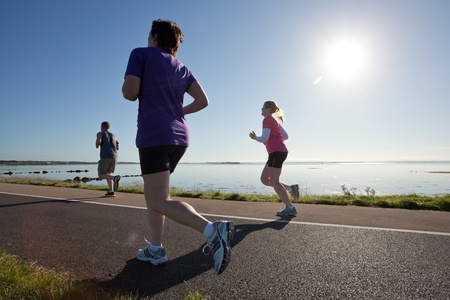 GALWAY, IRELAND - OCTOBER 6: Unidentified athletes compete during annual Galway Bay Half Marathon and 10K, on October 6, 2012 in Galway, Ireland.のeditorial素材