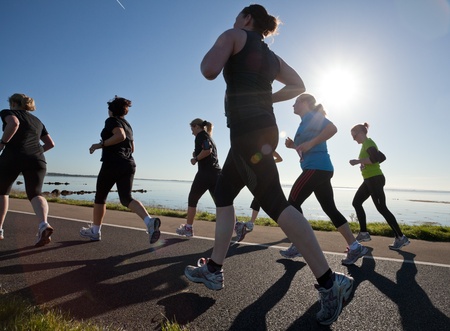 GALWAY, IRELAND - OCTOBER 6: Unidentified athletes compete during annual Galway Bay Half Marathon and 10K, on October 6, 2012 in Galway, Ireland.のeditorial素材