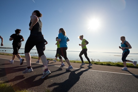 GALWAY, IRELAND - OCTOBER 6: Unidentified athletes compete during annual Galway Bay Half Marathon and 10K, on October 6, 2012 in Galway, Ireland.のeditorial素材