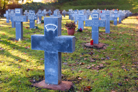 Graveyard with Stone crosses at the Esker Monastery, Ireland