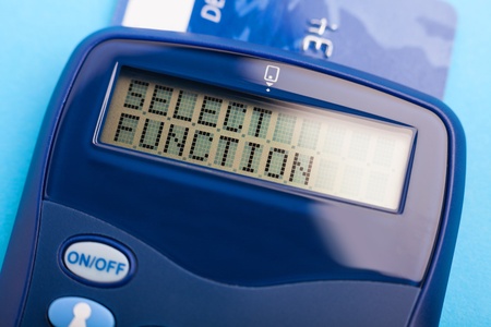Debit and Credit card reader device for internet banking, shallow DOFの写真素材