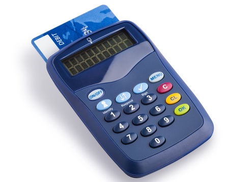 Debit and Credit card reader device for internet bankingの写真素材