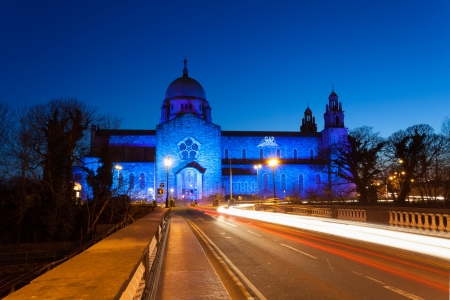 GALWAY - APRIL 2: Galway Cathedral lit up blue to mark World Autism Awareness day on April 2, 2013 in Galway, Ireland.のeditorial素材