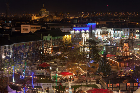GALWAY - NOVEMBER 22: Panoramic view of Annual Galway Continental Christmas Market on November 22, 2014 in Galway, Ireland.のeditorial素材