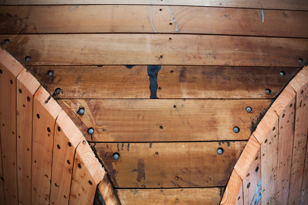 Brown wooden unpainted texture background with knots. Detail. Shallow DOFの写真素材