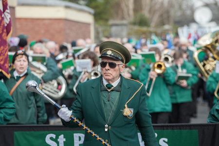 ATHENRY, IRELAND - MARCH 28: St. Patricks Band taking part in Parade during State ceremony marking the centenary of the 1916 Easter Rising on March 28, 2016 in Athenry, Ireland.のeditorial素材