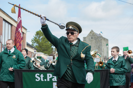 ATHENRY, IRELAND - MARCH 28: St. Patricks Band taking part in Parade during State ceremony marking the centenary of the 1916 Easter Rising on March 28, 2016 in Athenry, Ireland.のeditorial素材