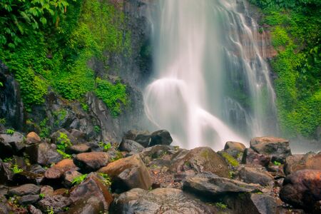 Gitgit waterfall is one of the talest and most breathtaking waterfalls in Bali, Indoensia.の写真素材