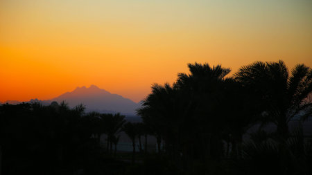 Sunset in the Red mountainの写真素材