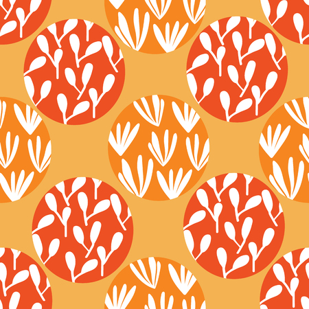 garden in bubble orange and red repeating seamless patternのイラスト素材